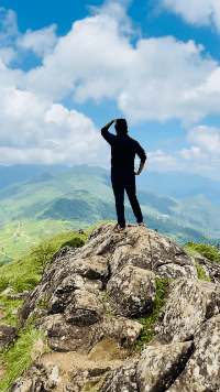 Standing in cliff